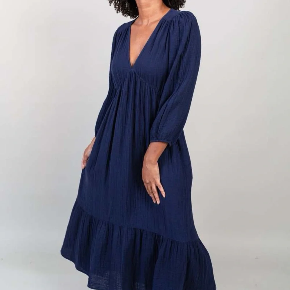 Navy blue maxi lightweight sundress - Picture 2 of 7